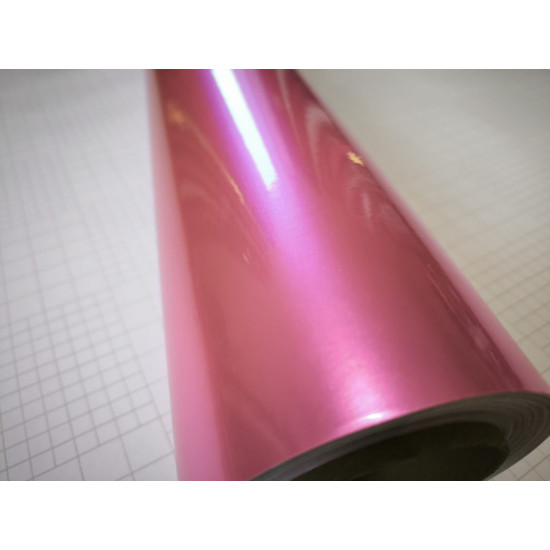 Růžová lesklá metalická fólie