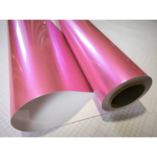 Růžová lesklá metalická fólie
