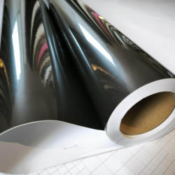 Šedá lesklá metalická fólie