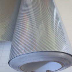 Stříbrná karbonová folie, 5D fólie (vzor 1)