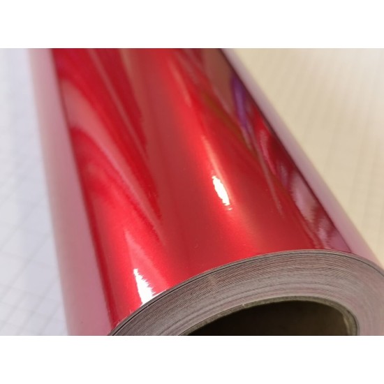 Červená lesklá metalická fólie