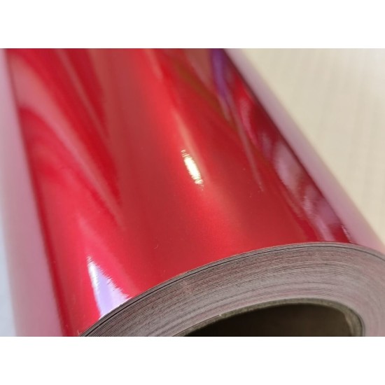 Červená lesklá metalická fólie