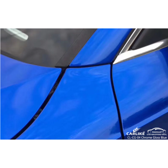 Modrá lesklá metalická fólie