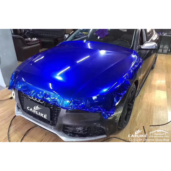 Modrá lesklá metalická fólie