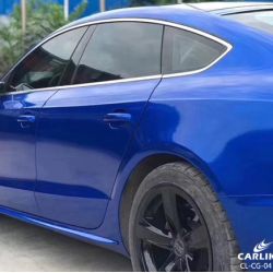 Modrá lesklá metalická fólie