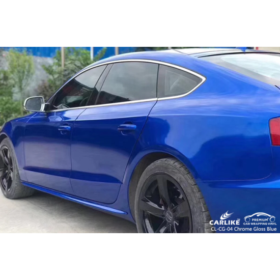 Modrá lesklá metalická fólie