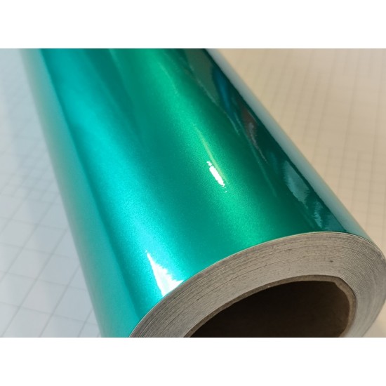 Tyrkysová lesklá metalická fólie