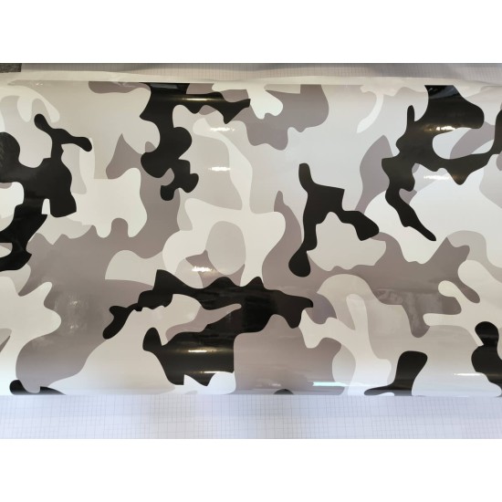 Maskáčová fólie - arktická lesklá