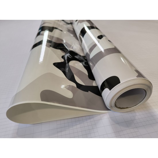 Maskáčová fólie - arktická lesklá