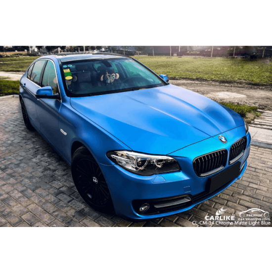 Ocelová modrá matná chromová fólie