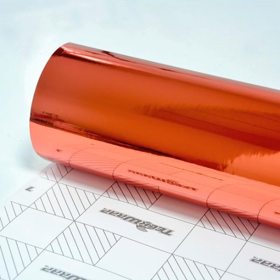 Oranžová chromová fólie