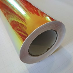 Duhová chromová fólie - oranžová