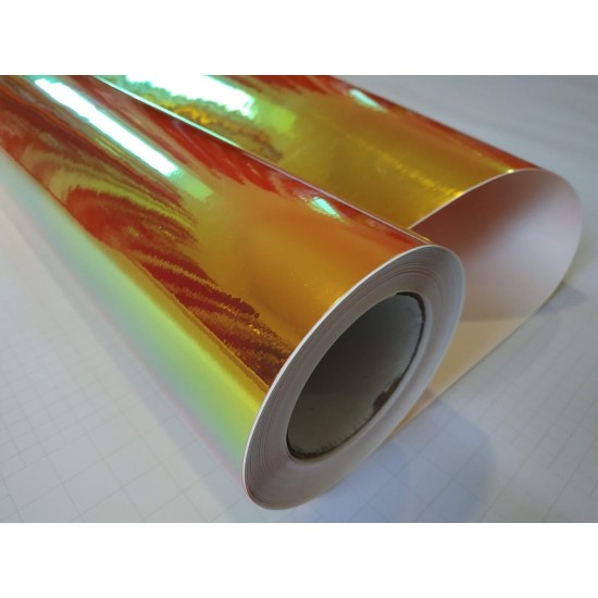 Duhová chromová fólie - oranžová