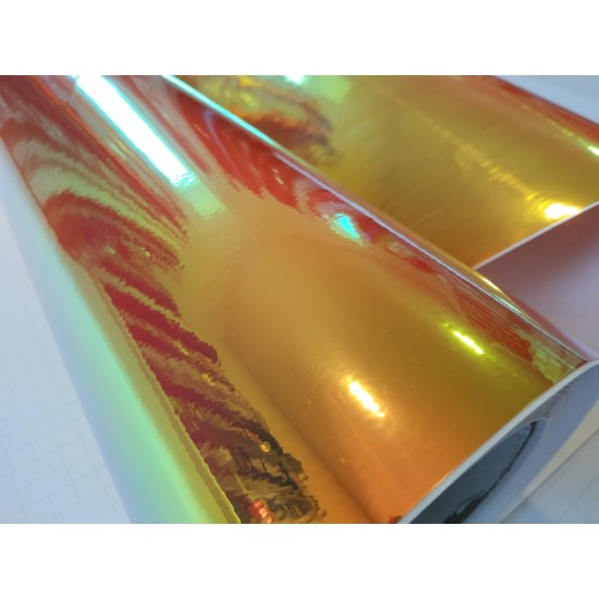 Duhová chromová fólie - oranžová