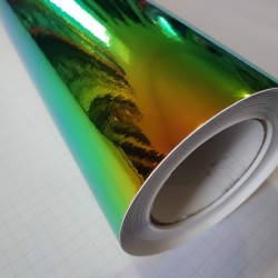 Duhová chromová fólie - zelená
