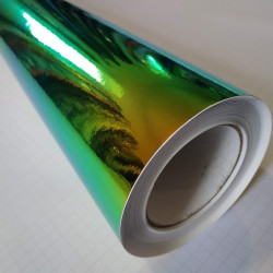 Duhová chromová fólie - zelená