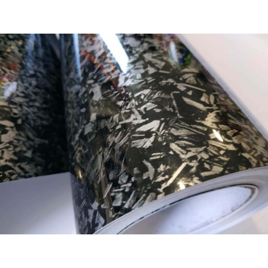 Forged karbonová fólie - stříbrná