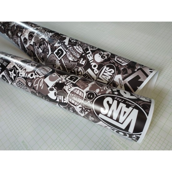 Stickerbomb fólie HD-058 Black&White