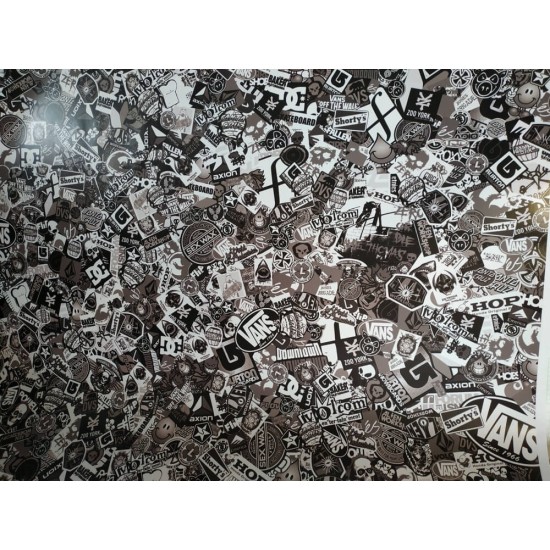 Stickerbomb fólie HD-058 Black&White