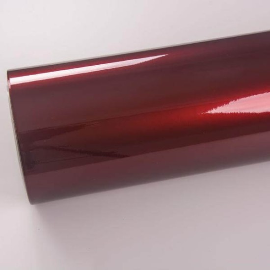 Tmavá červená lesklá Aluminium metalická fólie - HD