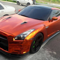 Oranžová chromová fólie